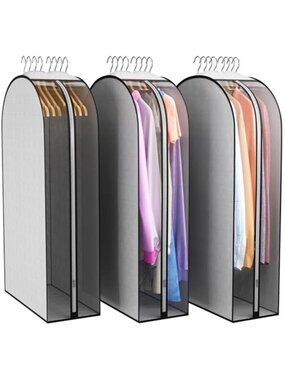 Garment Bags Closet Storage Clear Cover Zipper Breathable Suit Coat Organizer